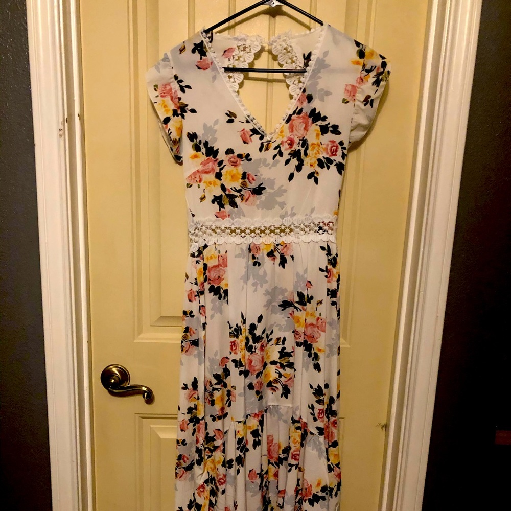 Floral Backless dress